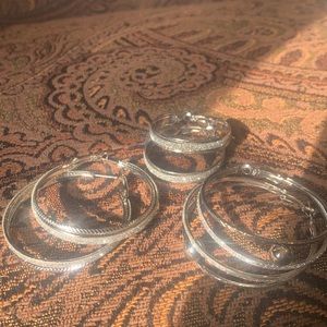 set of 3 diamond cut earrings